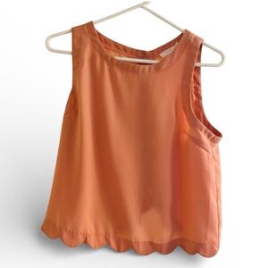 Lush Coral Scallop Hem Tank Top Size M